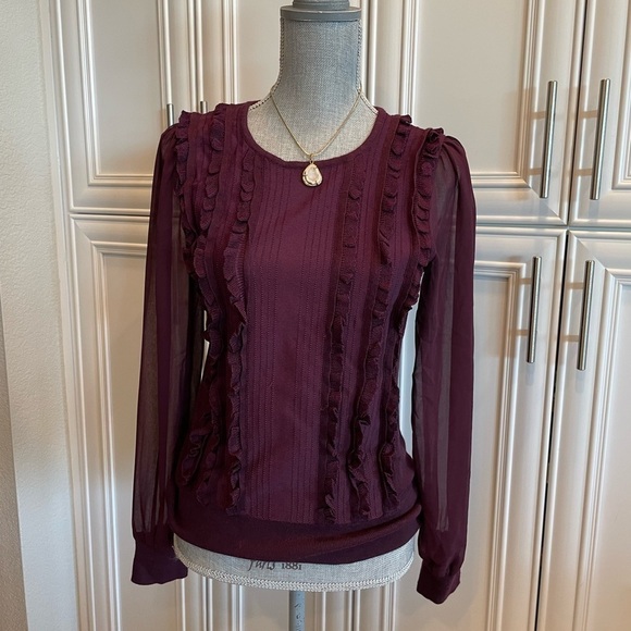 White House Black Market Tops - NWOT- pretty plum pull over top